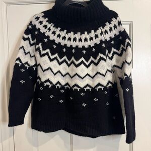 Bogner Black & White Nordic Turtleneck Sweater